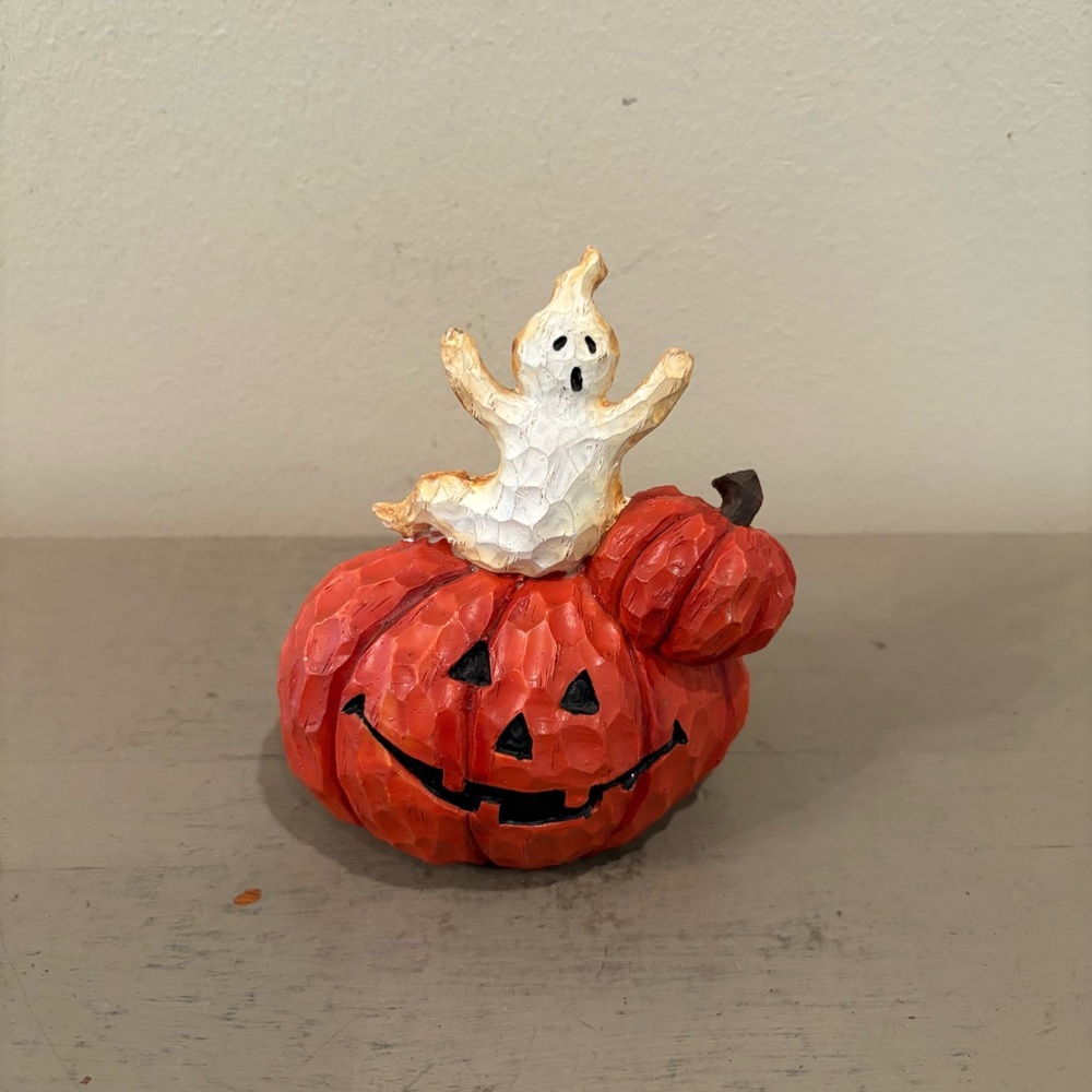 VTG Halloween Ghost And Jack O lantern Decor